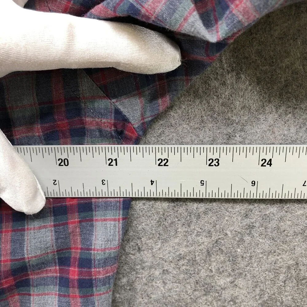 J. Crew‎ Button Down Shirt Mens S Navy Red Plaid Long Sleeve Cotton